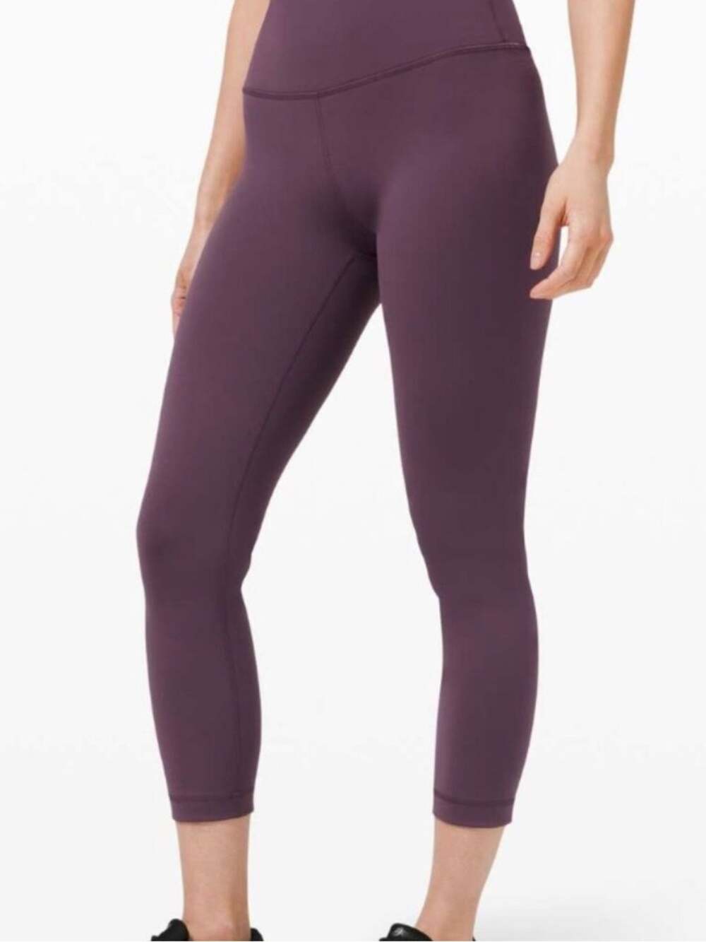 Lululemon Eggplant Purple Wunder Train Everlux High Rise Crop 23”